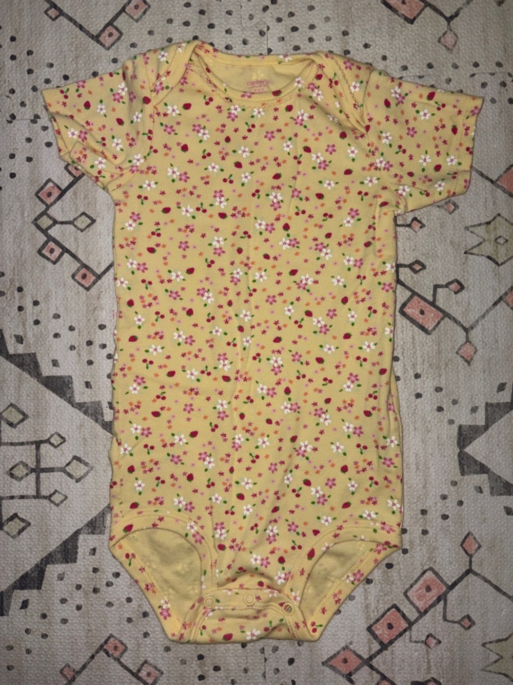 Carter's Yellow Floral Short Sleeve Bodysuit